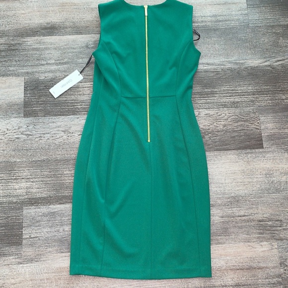 Size 6 Women's Green Scuba Crepe Sheath Dress by Calvin Klein - Green - Picture 5 of 5